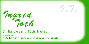 ingrid toth business card